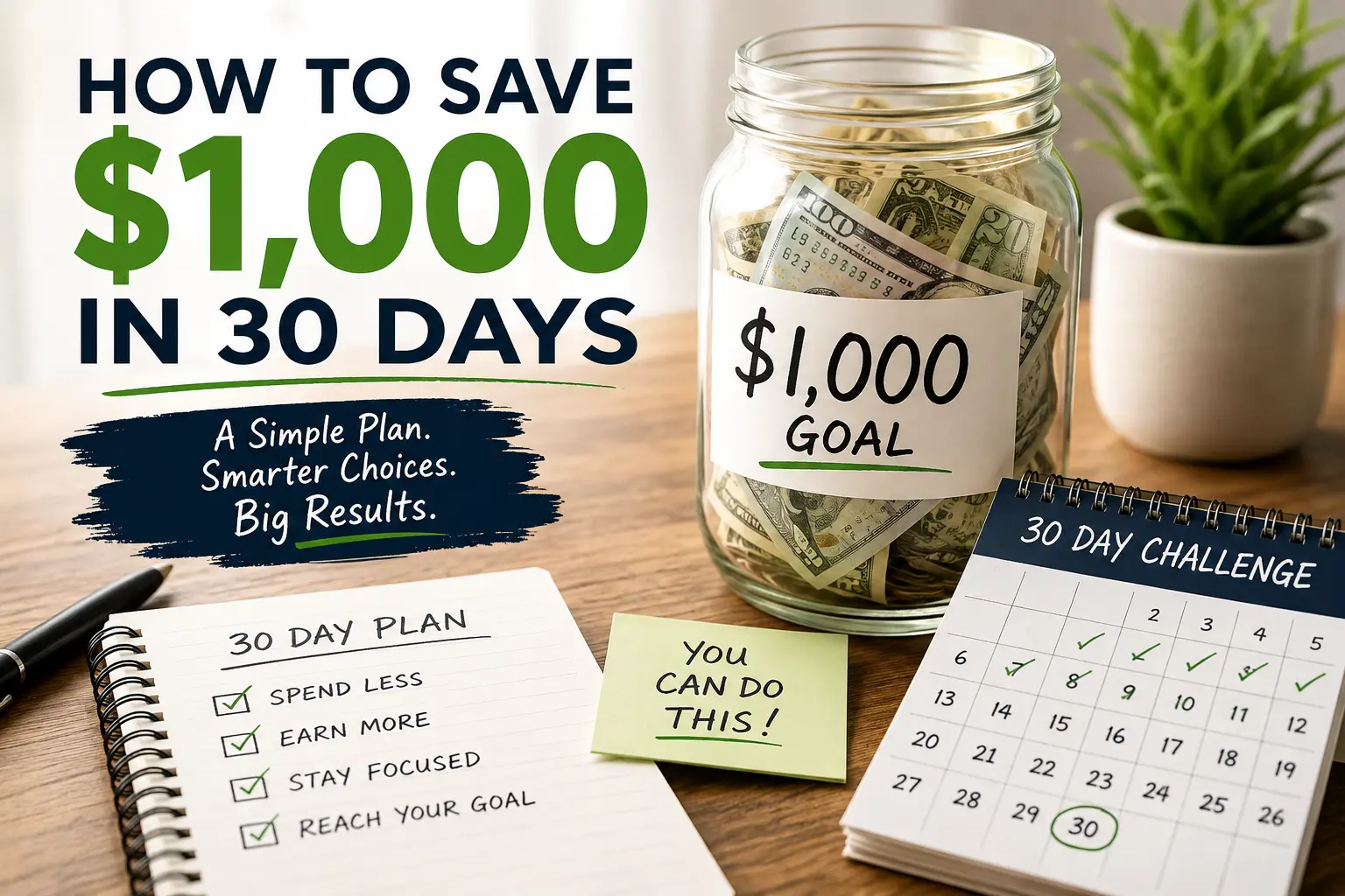 How to Save $1,000 in 30 Days